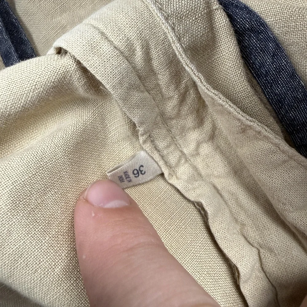 Faherty Shorts Mens 36 Beige Chino Lightweight Cotton Linen 9 Inseam Casual